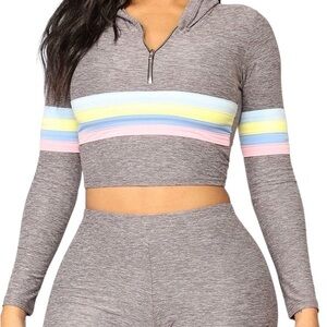 Fashion Nova Stripe Lounge Top